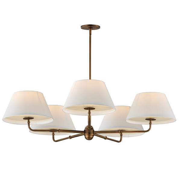 Maxim - 18415OFWBR - Five Light Chandelier - Dunbridge - Weathered Brass