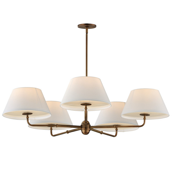 Maxim - 18415OWWBR - Five Light Chandelier - Dunbridge - Weathered Brass