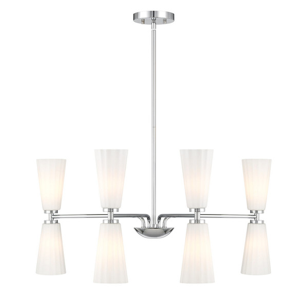 Meridian - M100126CH - Eight Light Chandelier - Chrome