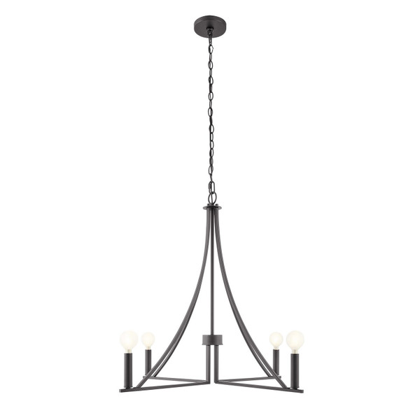 Meridian - M100141MBK - Four Light Chandelier - Matte Black