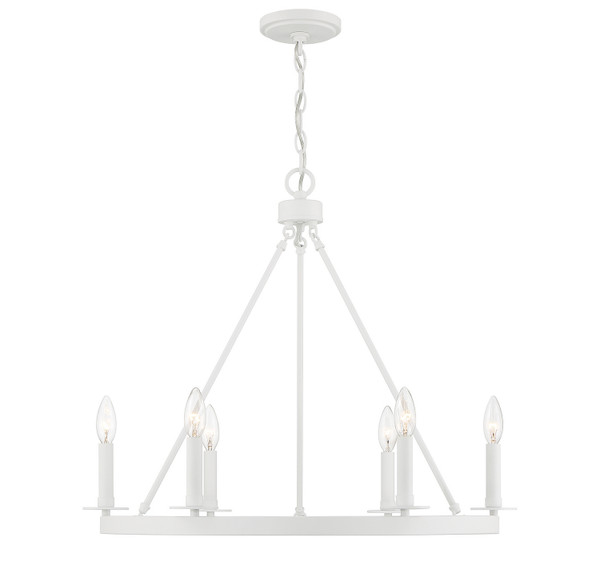 Meridian - M10093BQW - Six Light Chandelier - Bisque White