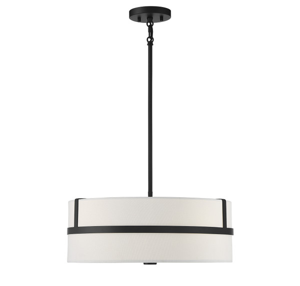 Meridian - M70102MBK - Four Light Pendant - Matte Black
