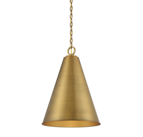 Meridian - M70112NB - One Light Pendant - Natural Brass