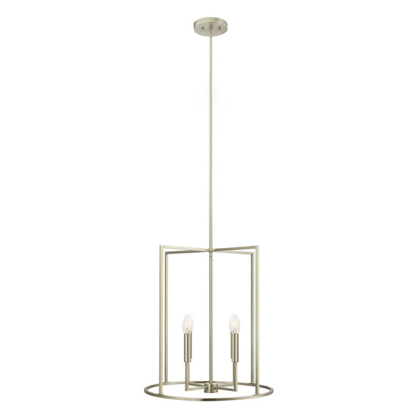 Meridian - M7044BN - Four Light Pendant - Brushed Nickel