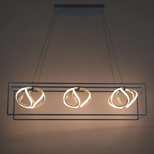 W.A.C. Lighting - PD-73242-BK/GL - LED Chandelier - Sinclair - Black/Gold Leaf