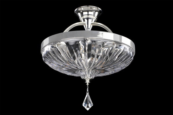 Allegri - 028544-017-FR001 - Three Light Semi Flush Mount - Orecchini - Two Tone Silver