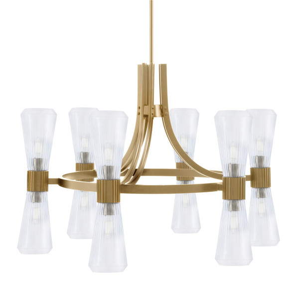 Toltec Lighting - 4806-NAB-880 - 12 Light Chandelier - Everleigh - New Age Brass