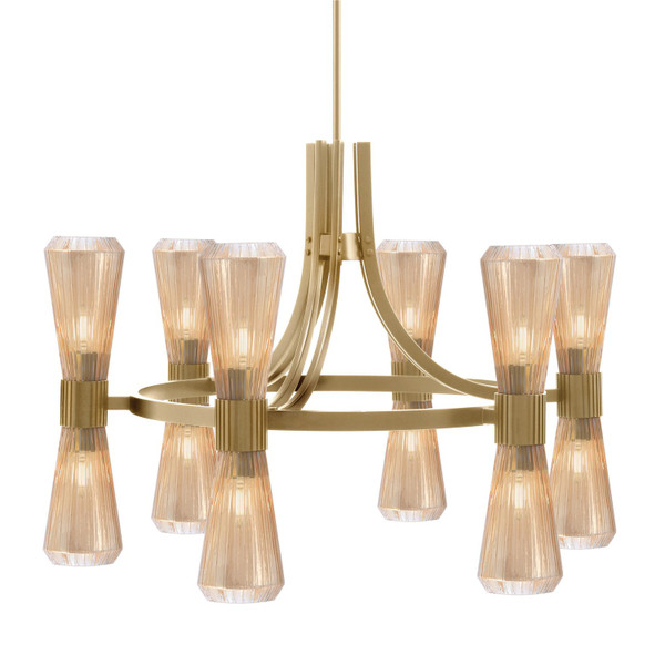 Toltec Lighting - 4806-NAB-883 - 12 Light Chandelier - Everleigh - New Age Brass