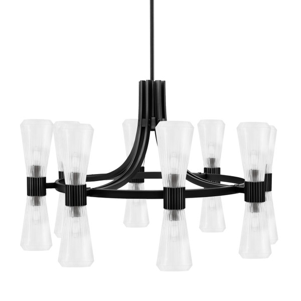 Toltec Lighting - 4808-MB-880 - 16 Light Chandelier - Everleigh - Matte Black