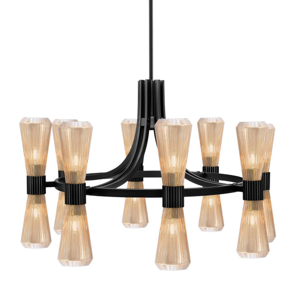 Toltec Lighting - 4808-MB-883 - 16 Light Chandelier - Everleigh - Matte Black