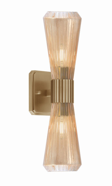 Toltec Lighting - 4820-NAB-883 - Two Light Wall Sconce - Everleigh - New Age Brass