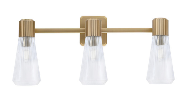 Toltec Lighting - 4823-NAB-880 - Three Light Bath Bar - Everleigh - New Age Brass