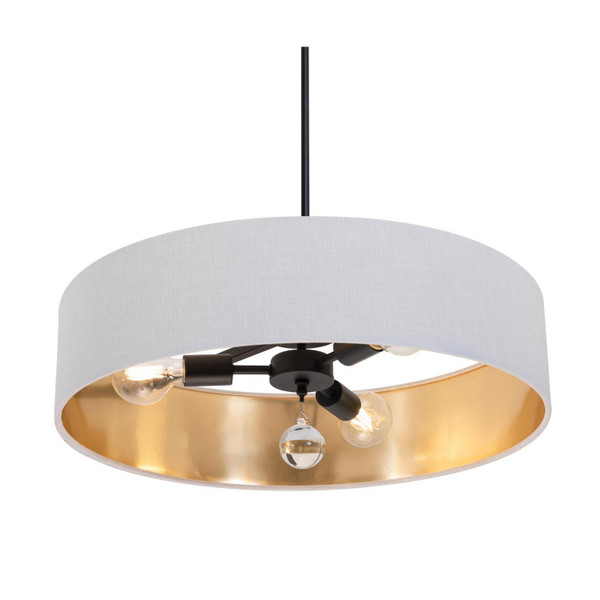 AFX Lighting - CLNP24MBBK-WHGD - Three Light Pendant - Celine - Black