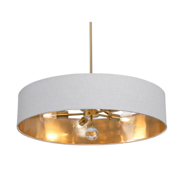 AFX Lighting - CLNP30MBSB-WHGD - Five Light Pendant - Celine - Satin Brass