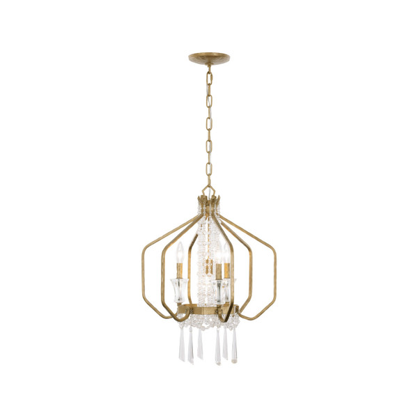 Varaluz - 270P04BK - Four Light Pendant - Barcelona - Brass Kisser