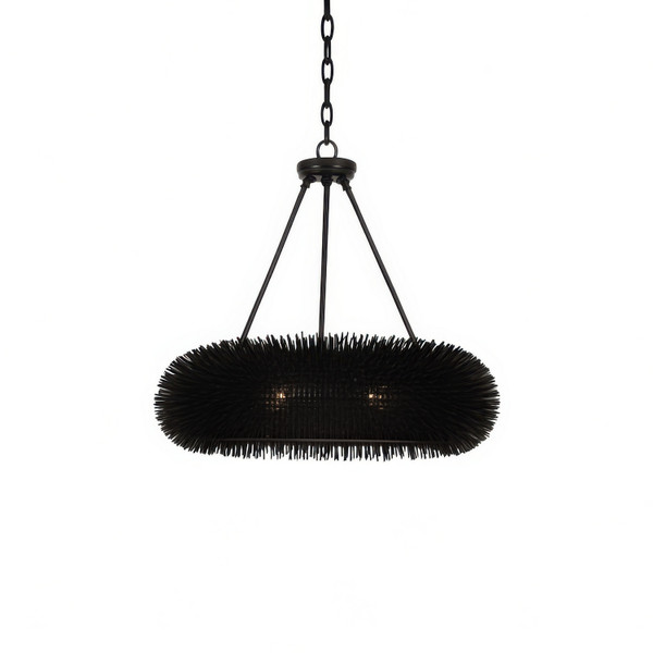 Varaluz - 569P06BL - Six Light Pendant - Urchin - Black