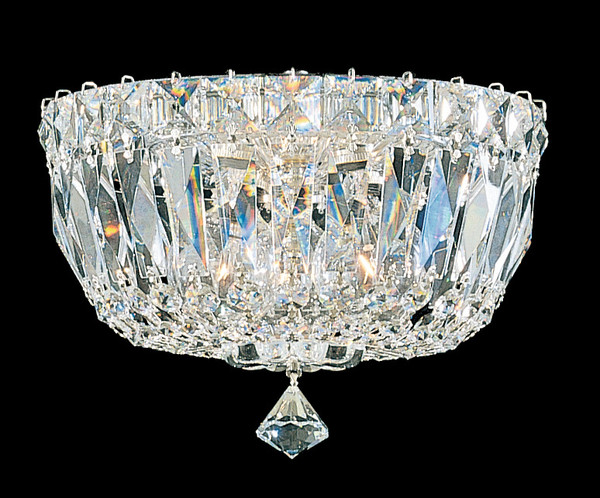 Schonbek - 5890-40O - Three Light Semi-Flush Mount - Petit Crystal Deluxe - Polished Silver