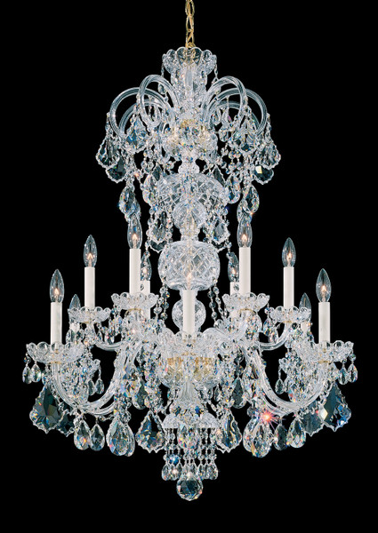 Schonbek - 6813-40R - 12 Light Chandelier - Olde World - Polished Silver