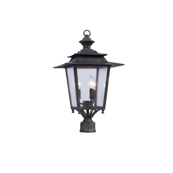 Kalco - 404100AI - Three Light Post Mount - Saddlebrook Outdoor - Aged Iron