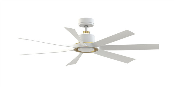Fanimation - FPD7060MWBS - 60 Ceiling Fan - Lenzi - Matte White w/Brushed Satin Brass
