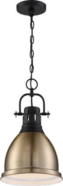 Nuvo Lighting - 60-6753 - One Light Pendant - Watson - Matte Black / Burnished Brass