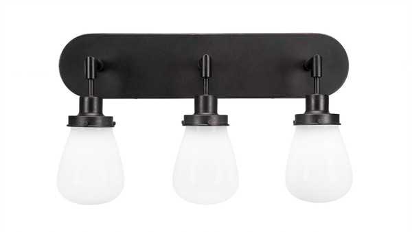 Toltec Lighting - 1233-DG-470 - Three Light Bath Bar - Meridian - Dark Granite
