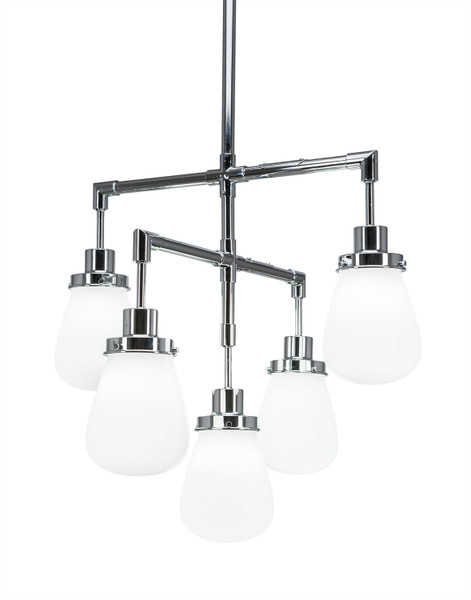 Toltec Lighting - 1238-CH-470 - Five Light Chandelier - Meridian - Chrome