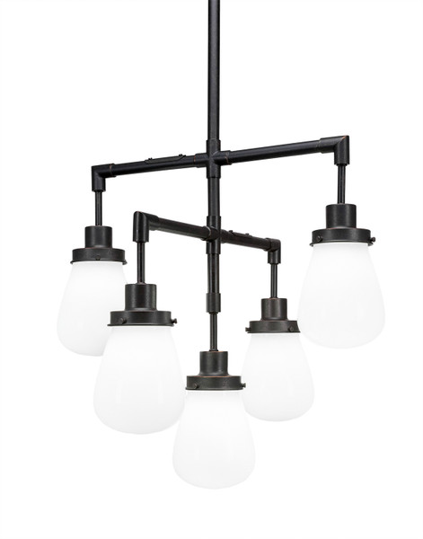Toltec Lighting - 1238-DG-470 - Five Light Chandelier - Meridian - Dark Granite