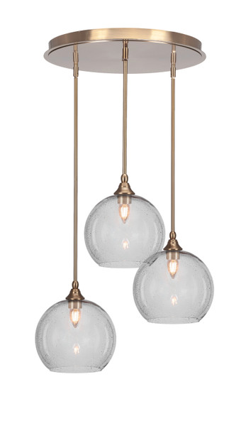 Toltec Lighting - 2183-NAB-4350 - Three Light Pendalier - Empire - New Age Brass