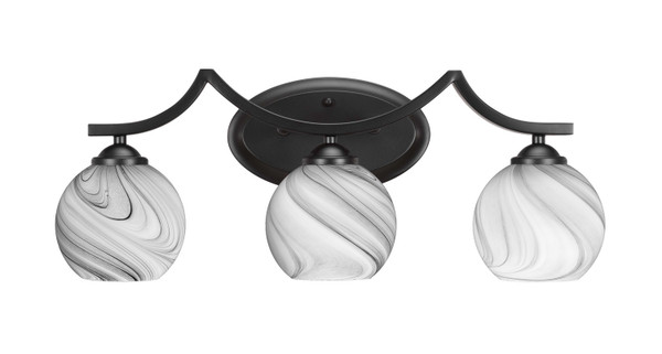 Toltec Lighting - 553-MB-4109 - Three Light Bath Bar - Zilo - Matte Black