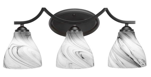 Toltec Lighting - 553-MB-4769 - Three Light Bath Bar - Zilo - Matte Black