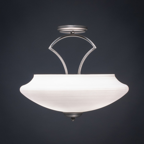 Toltec Lighting - 565-GP-687 - Three Light Semi-Flush Mount - Zilo - Graphite