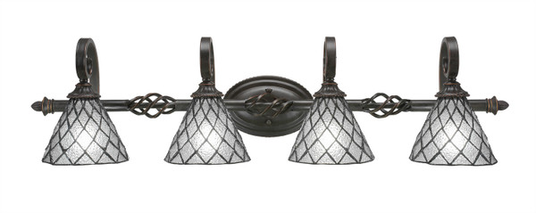 Toltec Lighting - 164-DG-9185 - Four Light Bath Bar - Eleganté - Dark Granite