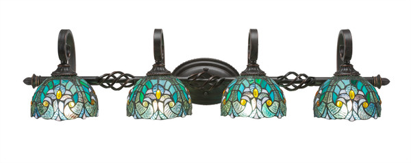 Toltec Lighting - 164-DG-9925 - Four Light Bath Bar - Eleganté - Dark Granite