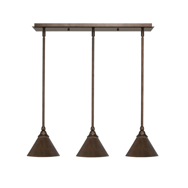 Toltec Lighting - 25-BRZ-421 - Three Light Linear Pendalier - Any - Bronze