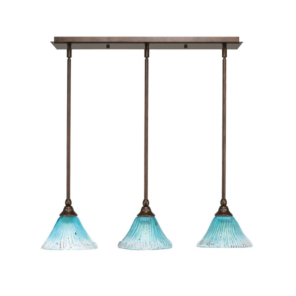 Toltec Lighting - 25-BRZ-458 - Three Light Linear Pendalier - Any - Bronze