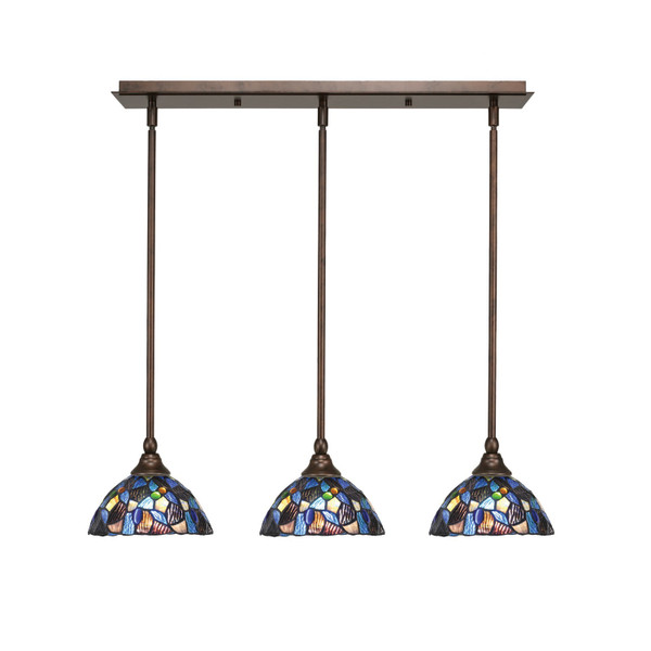 Toltec Lighting - 25-BRZ-9955 - Three Light Linear Pendalier - Any - Bronze