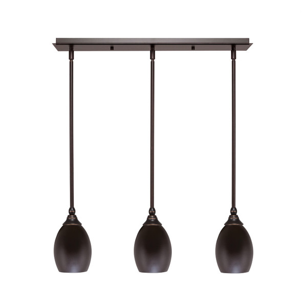 Toltec Lighting - 25-DG-426 - Three Light Linear Pendalier - Any - Dark Granite