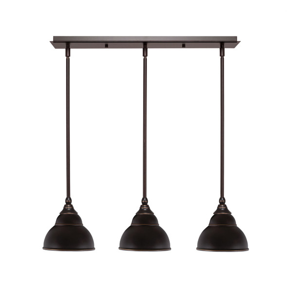 Toltec Lighting - 25-DG-427 - Three Light Linear Pendalier - Any - Dark Granite