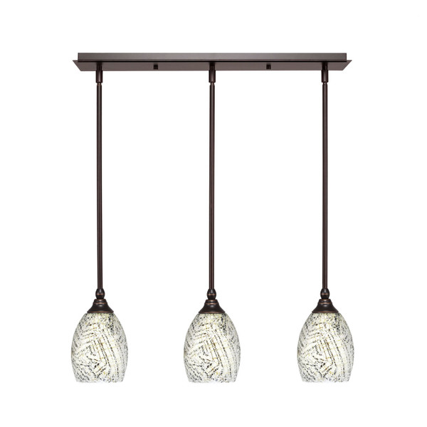 Toltec Lighting - 25-DG-5054 - Three Light Linear Pendalier - Any - Dark Granite