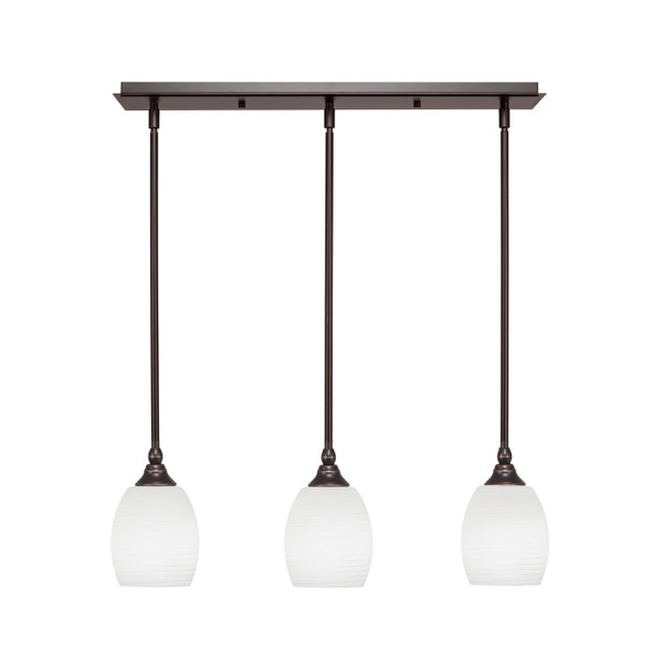 Toltec Lighting - 25-DG-615 - Three Light Linear Pendalier - Any - Dark Granite