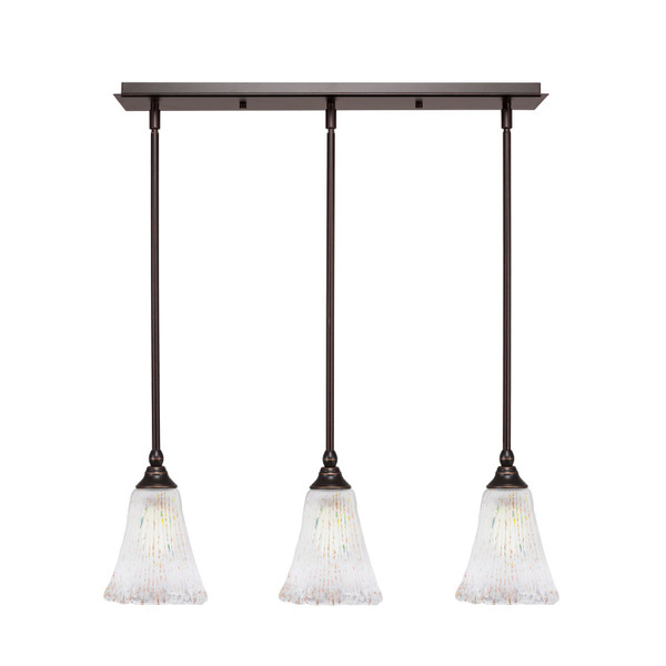 Toltec Lighting - 25-DG-721 - Three Light Linear Pendalier - Any - Dark Granite