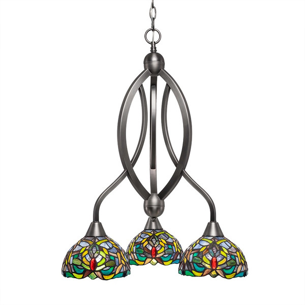Toltec Lighting - 263-BN-9905 - Three Light Chandelier - Bow - Brushed Nickel