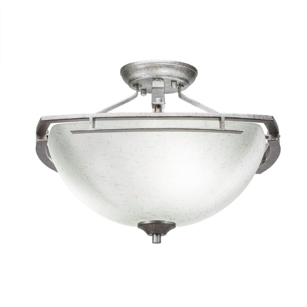 Toltec Lighting - 321-AS-463 - Three Light Semi-Flush Mount - Uptowne - Aged Silver