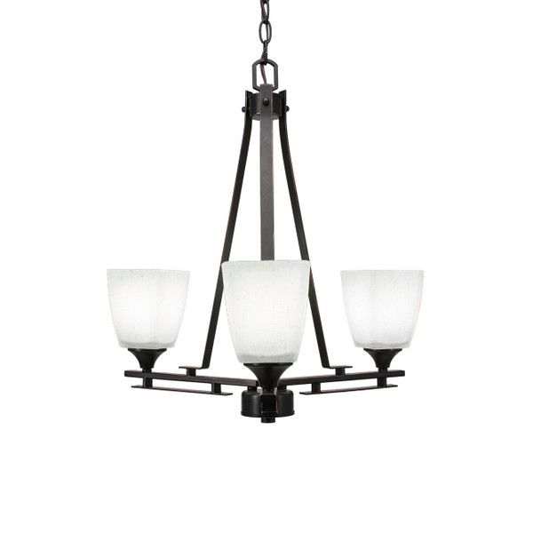 Toltec Lighting - 323-DG-460 - Three Light Chandelier - Uptowne - Dark Granite