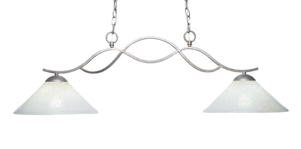 Toltec Lighting - 342-AS-702 - Two Light Island Pendant - Revo - Aged Silver