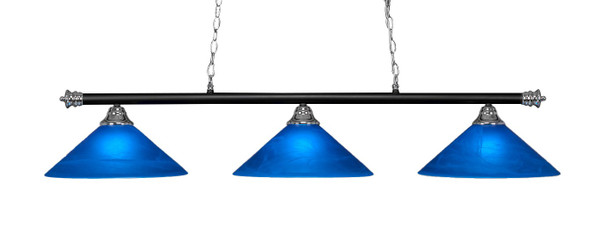 Toltec Lighting - 373-CHMB-415 - Three Light Bar - Oxford - Chrome & Matte Black