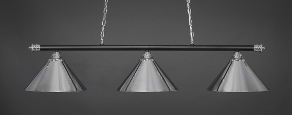 Toltec Lighting - 373-CHMB-420-CH - Three Light Bar - Oxford - Chrome & Matte Black
