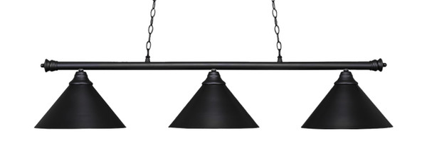 Toltec Lighting - 373-MB-420-MB - Three Light Bar - Oxford - Matte Black
