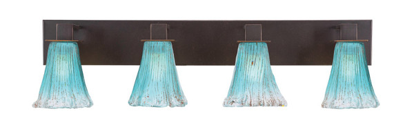 Toltec Lighting - 584-DG-725 - Four Light Bath Bar - Apollo - Dark Granite